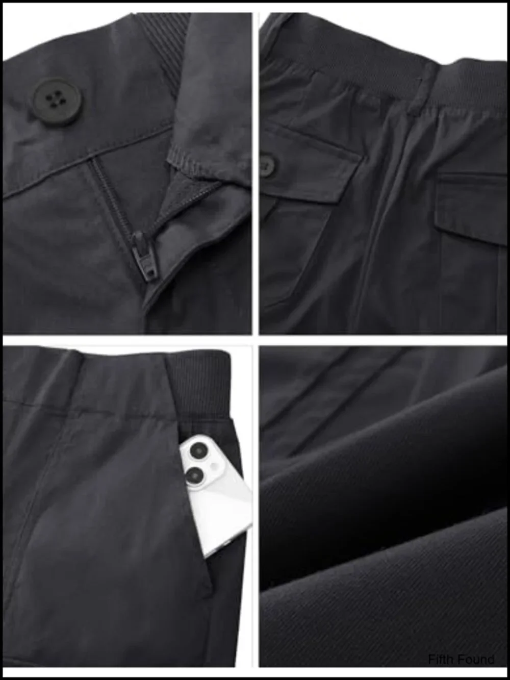 High Waisted Cargo Shorts with Ribbed Elastic Waist and Utility Pockets